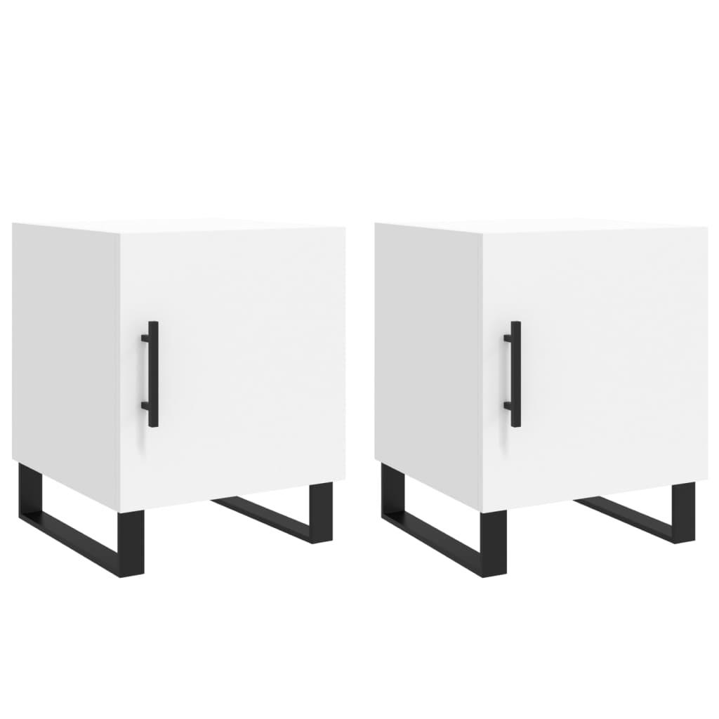 vidaXL Sängbord 2 st vit 40x40x50 cm konstruerat trä