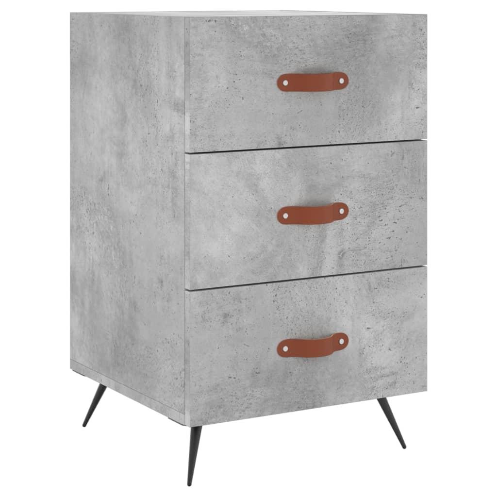 vidaXL Sängbord betonggrå 40x40x66 cm konstruerat trä