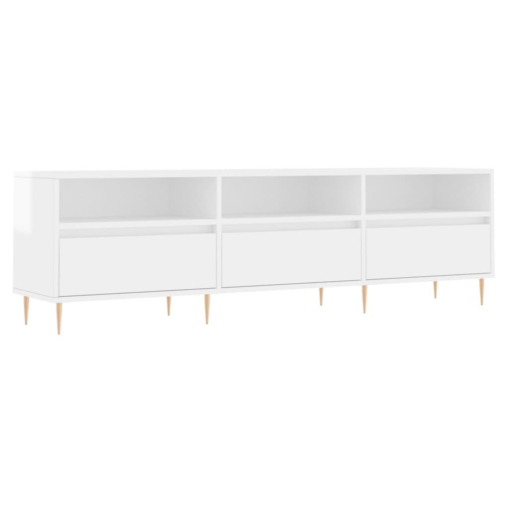 vidaXL Tv-bänk vit högglans 150x30x44,5 cm konstruerat trä