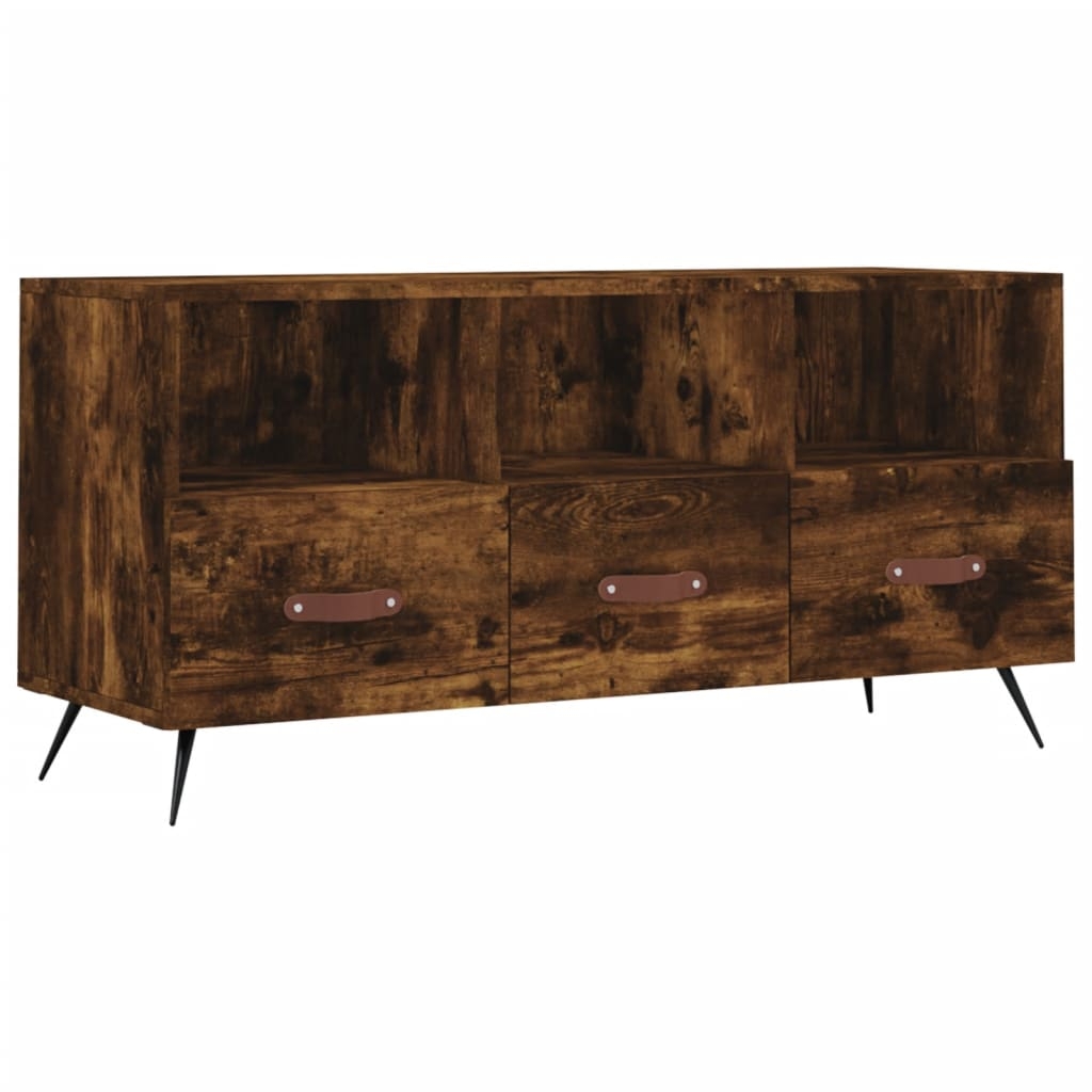 vidaXL Tv-bänk rökfärgad ek 102x36x50 cm konstruerat trä