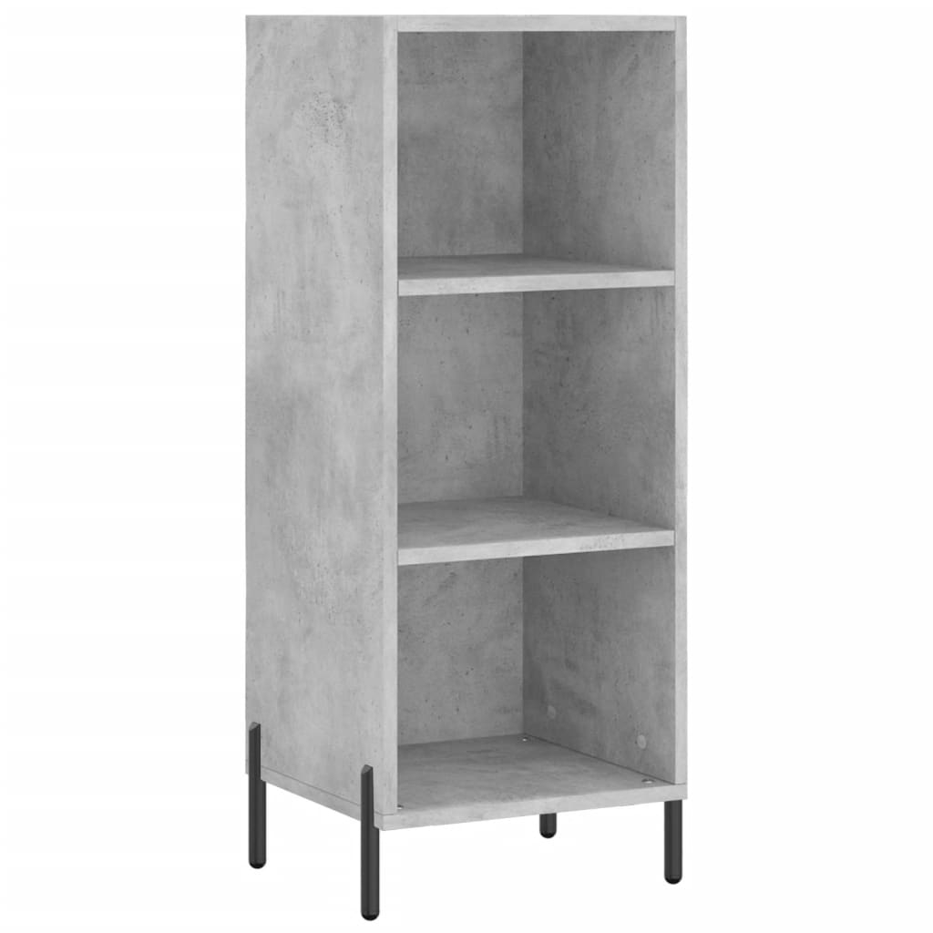 vidaXL Skänk betonggrå 34,5x32,5x90 cm konstruerat trä