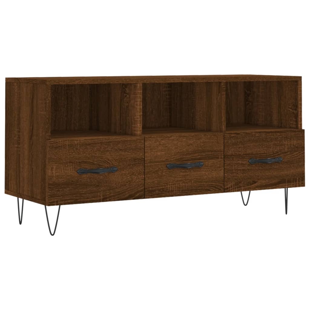 vidaXL Tv-bänk brun ek 102x36x50 cm konstruerat trä