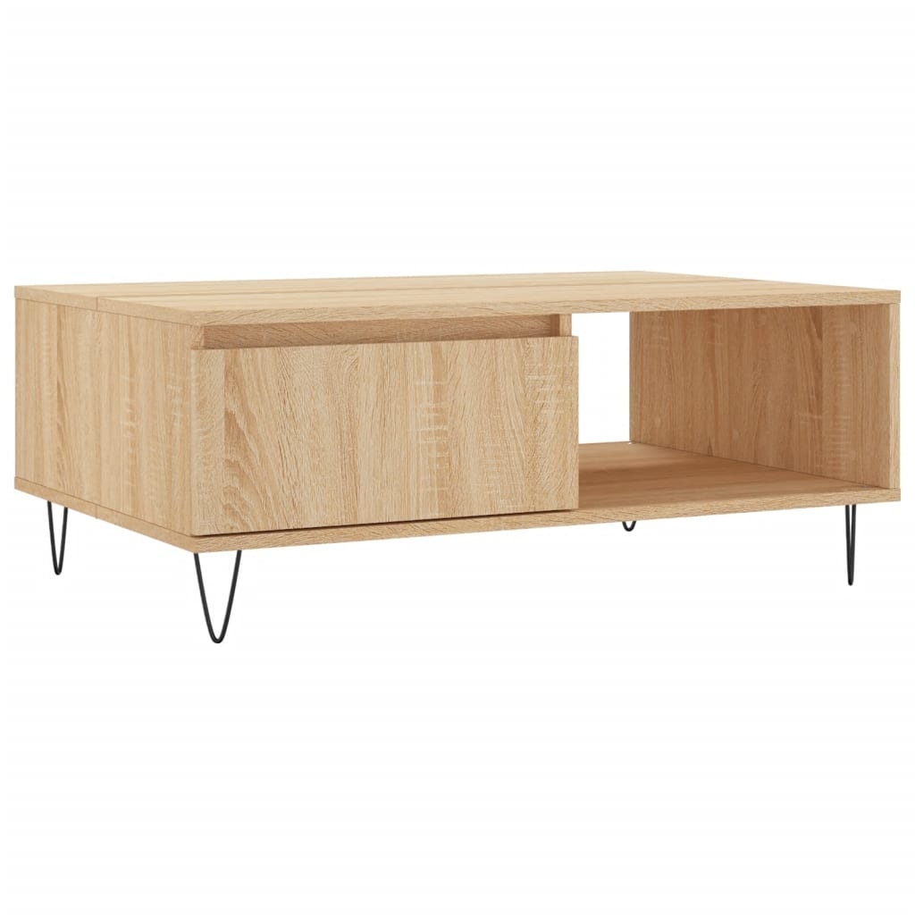 vidaXL Soffbord sonoma-ek 90x60x35 cm konstruerat trä