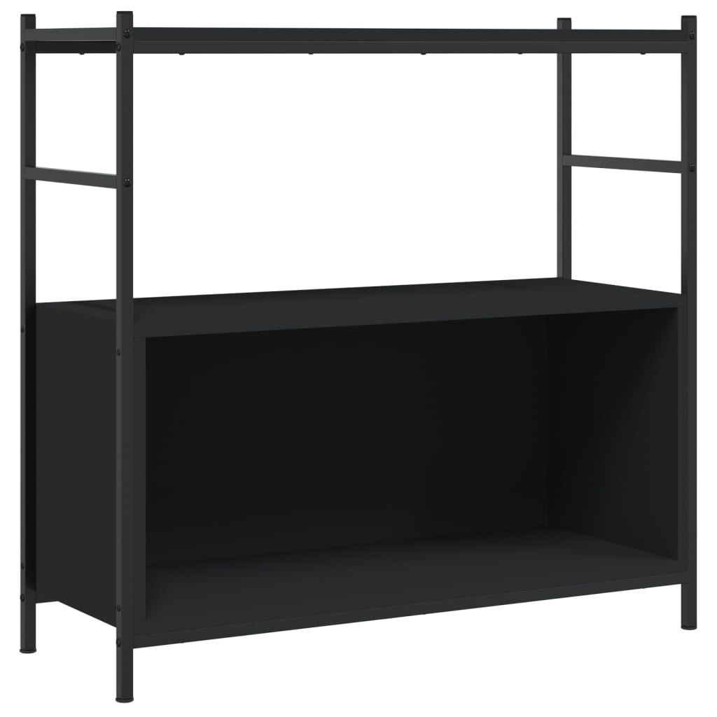vidaXL Bokhylla svart 80x30x78,5 cm konstruerat trä och järn