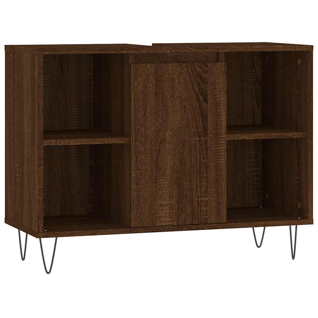 vidaXL Badrumsskåp brun ek 80x33x60 cm konstruerat trä