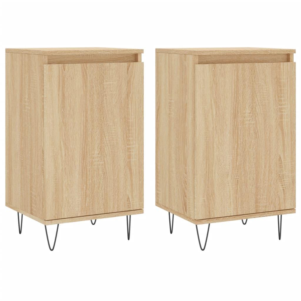 vidaXL Byråer 2 st sonoma-ek 40x35x70 cm konstruerat trä