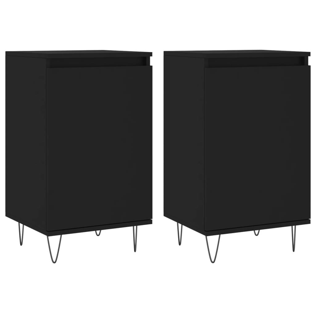 vidaXL Byråer 2 st svart 40x35x70 cm konstruerat trä