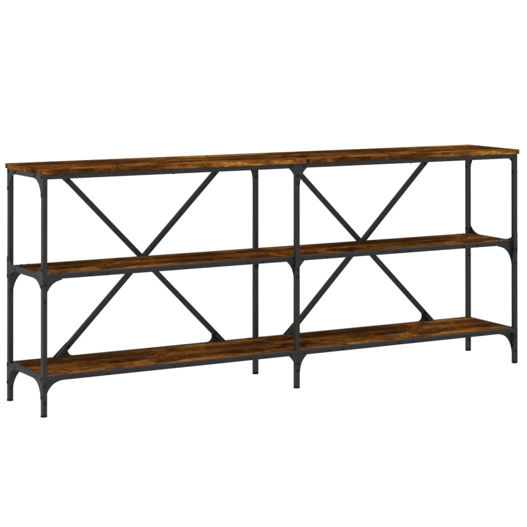 vidaXL Konsolbord rökfärgad ek 180x30x75 cm konstruerat trä och järn
