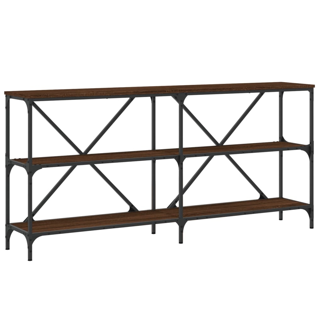vidaXL Konsolbord brun ek 160x30x75 cm konstruerat trä och järn