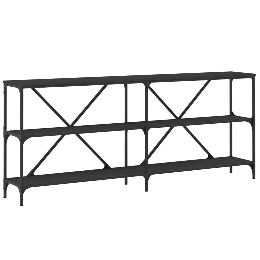 vidaXL Konsolbord svart 180x30x75 cm konstruerat trä och järn