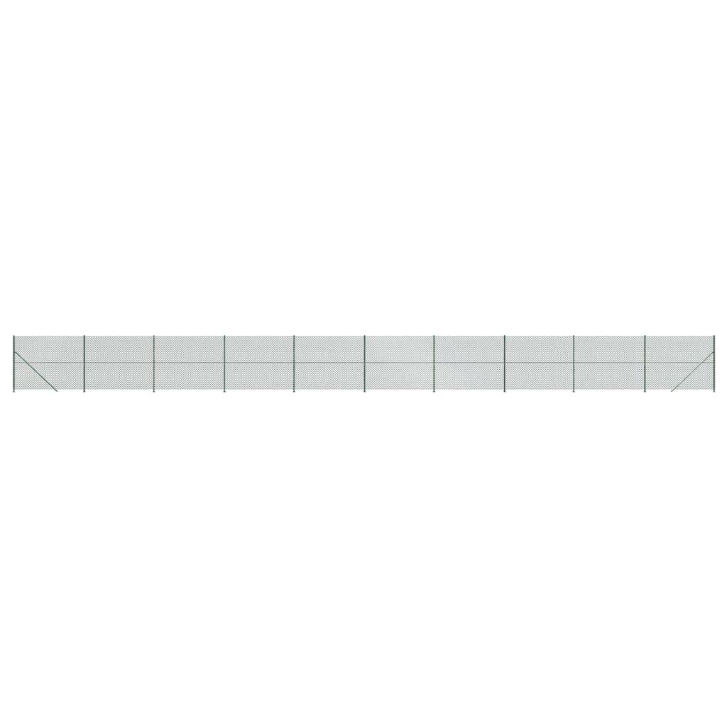 vidaXL Gunnebostängsel med stolpsko grön 1,4x25 m