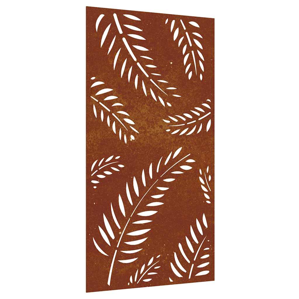 vidaXL Veggdekorasjon til hage 105x55 cm cortenstål bladdesign