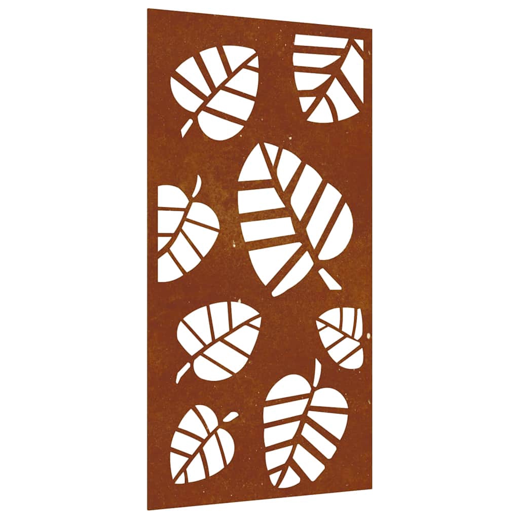 vidaXL Väggdekoration 105x55 cm rosttrögt stål bladdesign