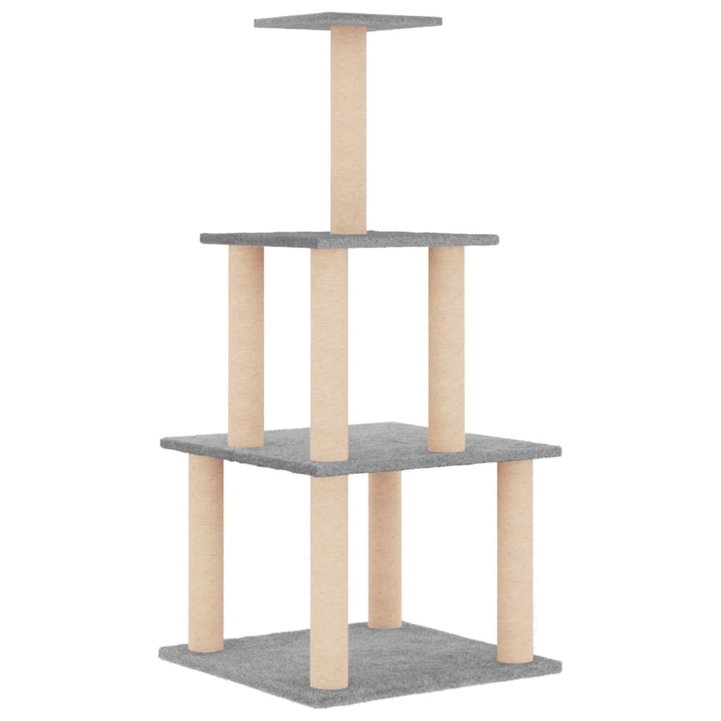 vidaXL Klösträd med sisalpelare ljusgrå 111 cm