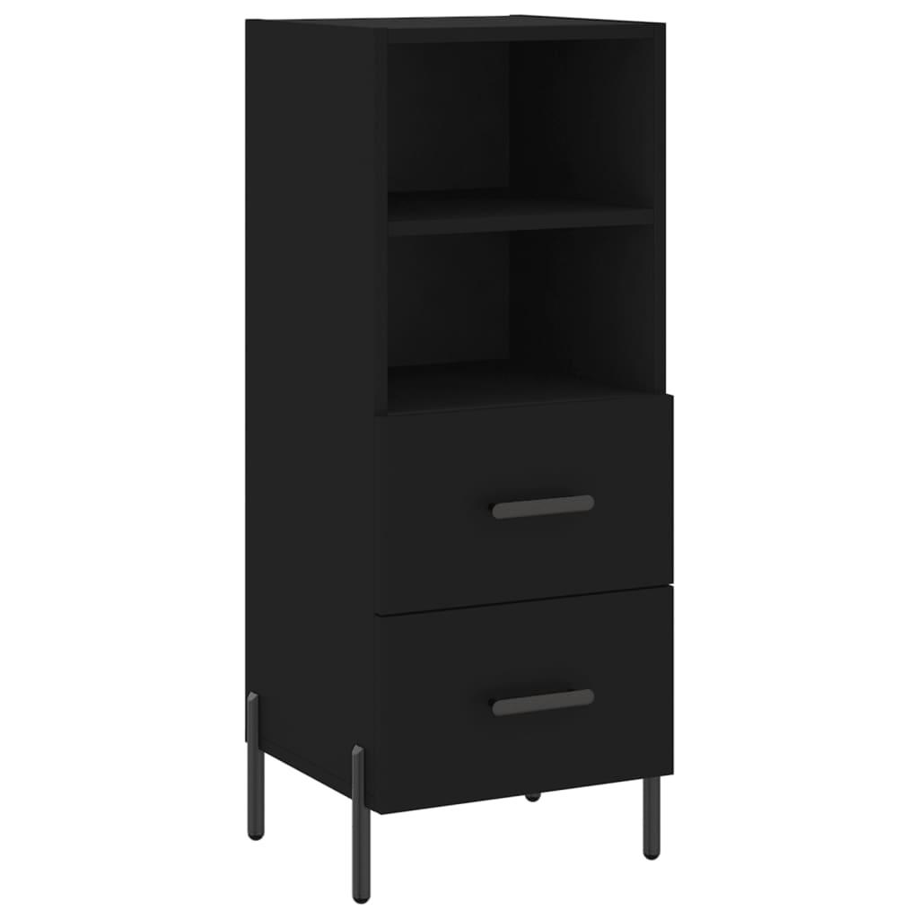 vidaXL Skänk svart 34,5x34x90 cm konstruerat trä