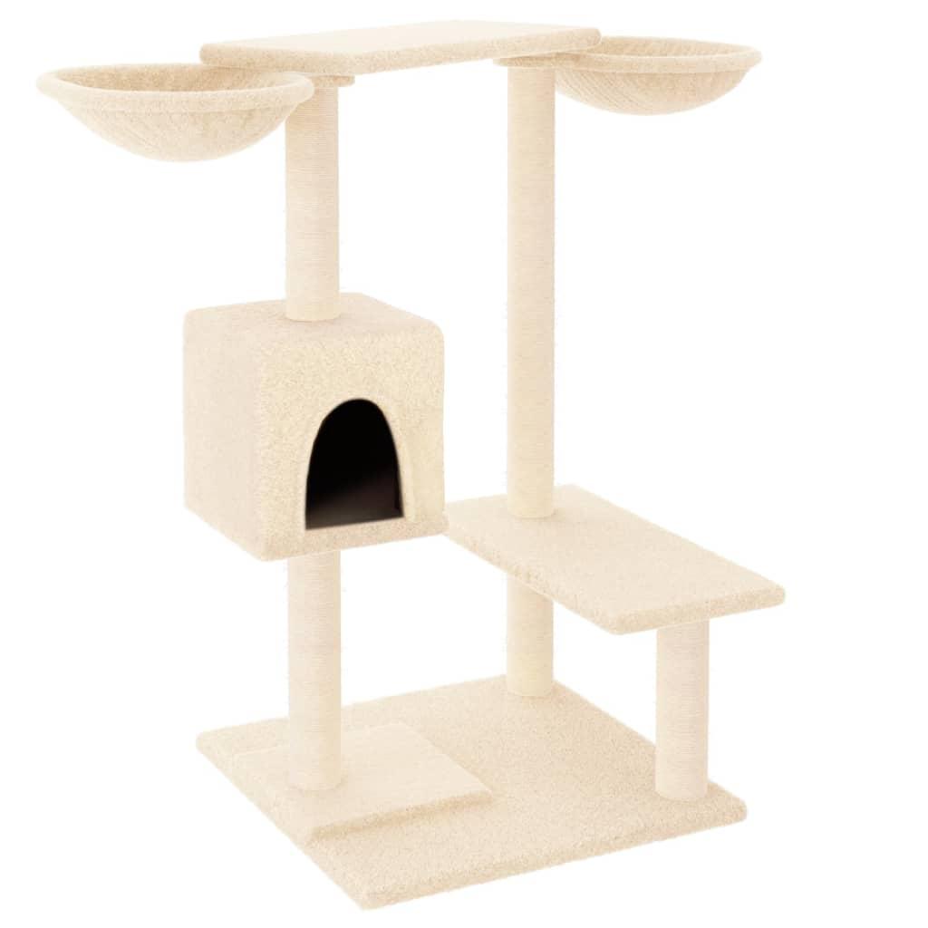 vidaXL Katträd med klöspelare gräddvit 82 cm