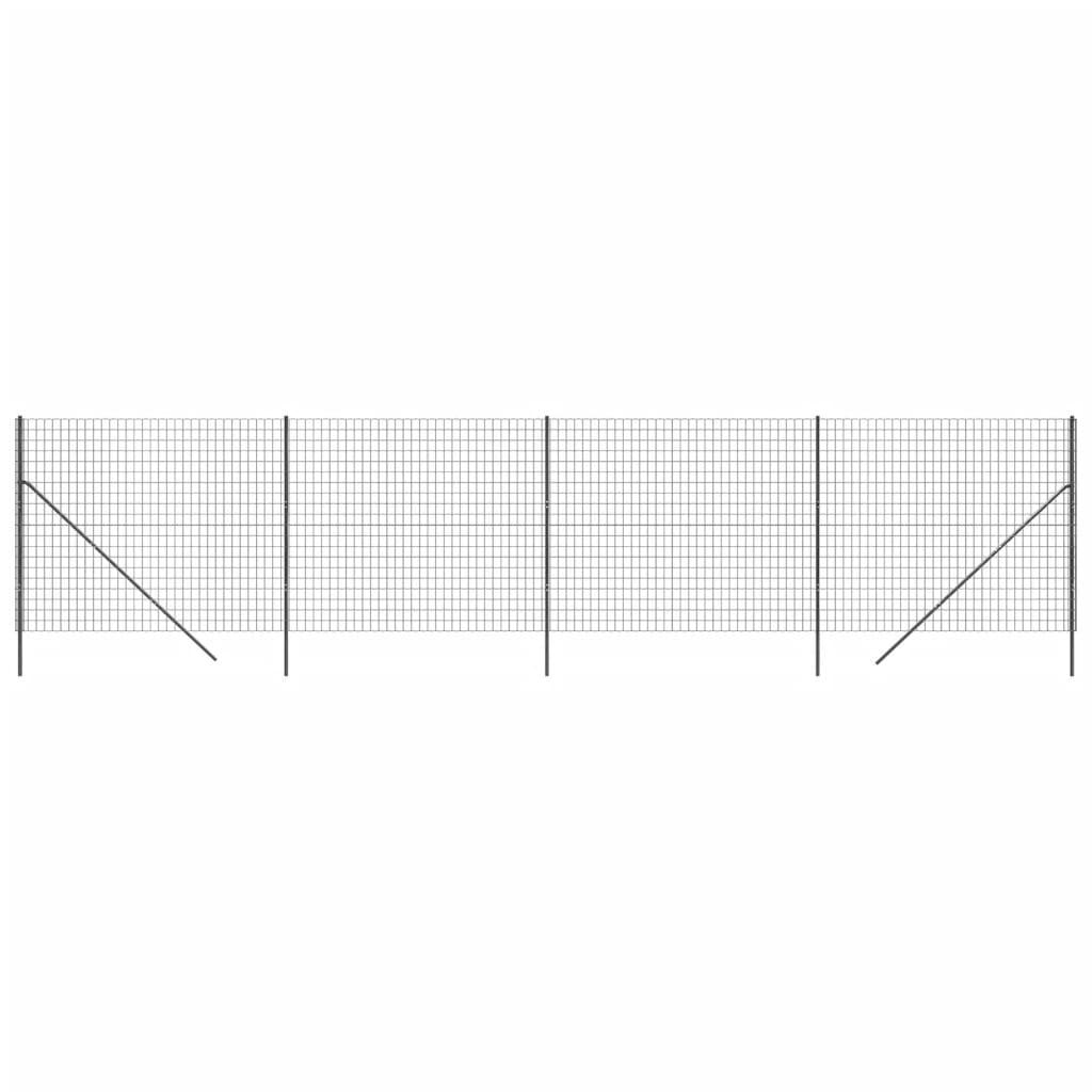 vidaXL Stängsel antracit 2x10 m galvaniserat stål