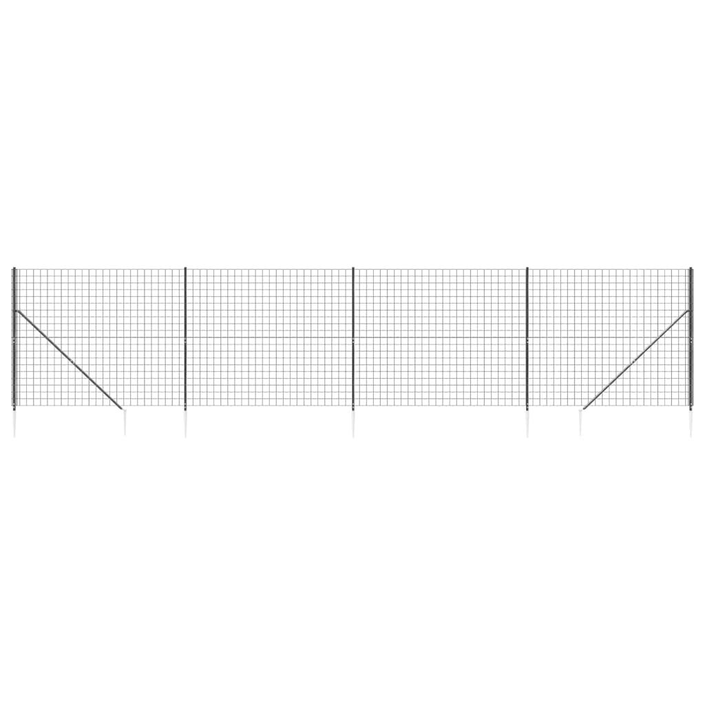 vidaXL Stängsel med markspett antracit 2,2x10 m