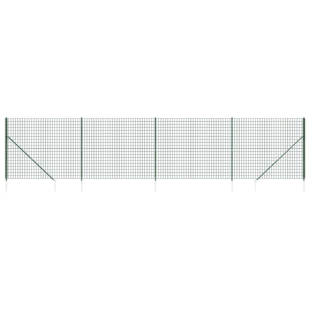 vidaXL Stängsel med markspett grön 2,2x10 m