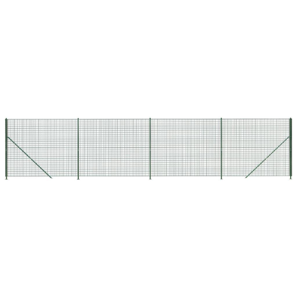 vidaXL Stängsel med stolpsko grön 2,2x10 m