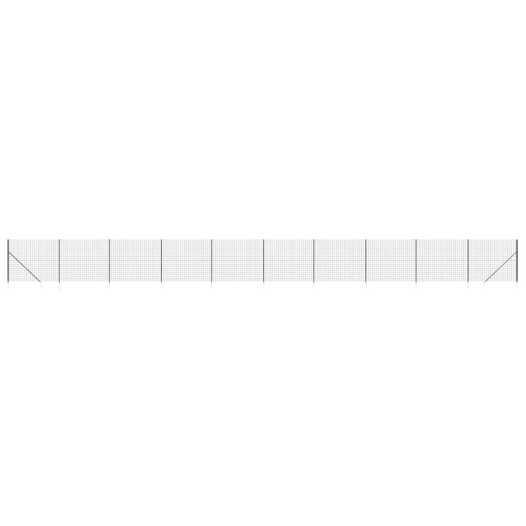 vidaXL Stängsel med markspett antracit 1,6x25 m