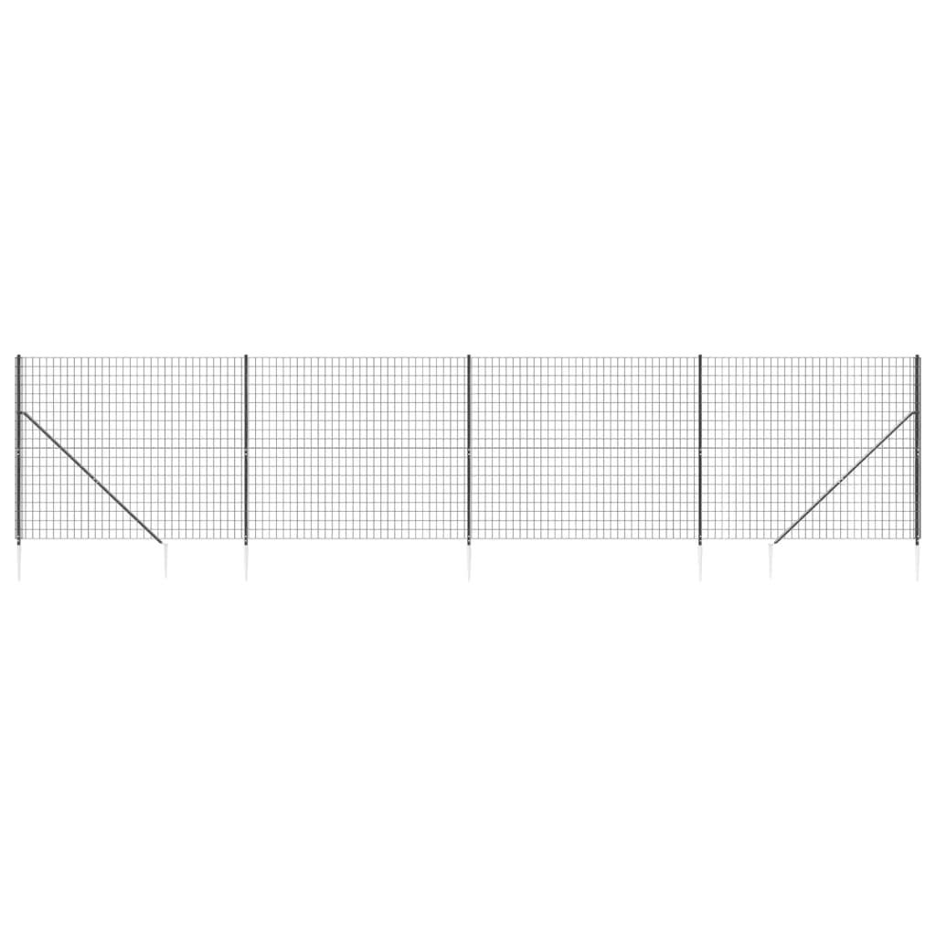 vidaXL Stängsel med markspett antracit 1,6x10 m