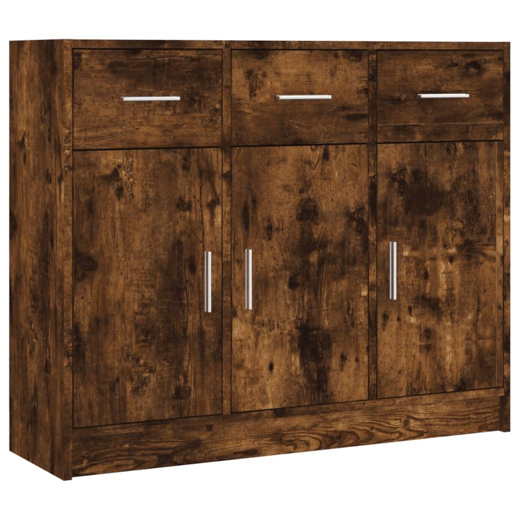 vidaXL Skänk rökfärgad ek 91x28x75 cm konstruerat trä