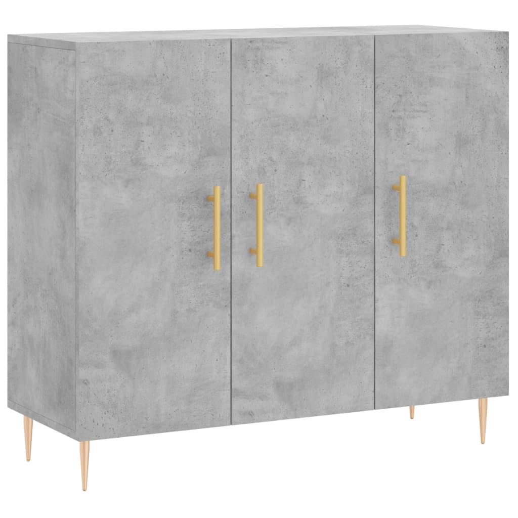 vidaXL Byrå betonggrå 90x34x80 cm konstruerat trä