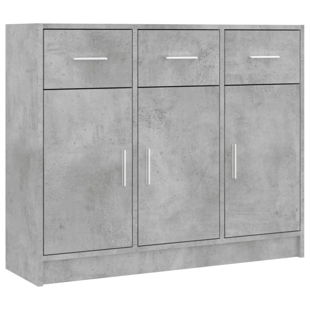 vidaXL Skänk betonggrå 91x28x75 cm konstruerat trä