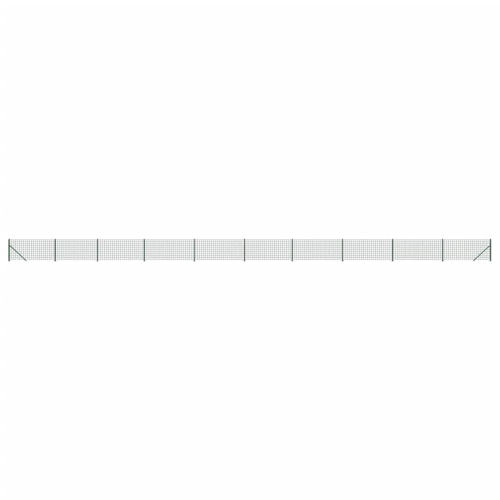 vidaXL Stängsel med stolpsko grön 0,8x25 m