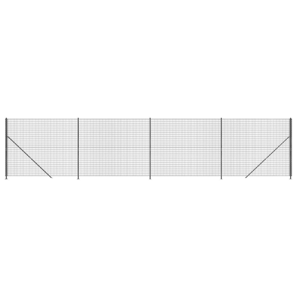 vidaXL Stängsel med stolpsko antracit 1,6x10 m