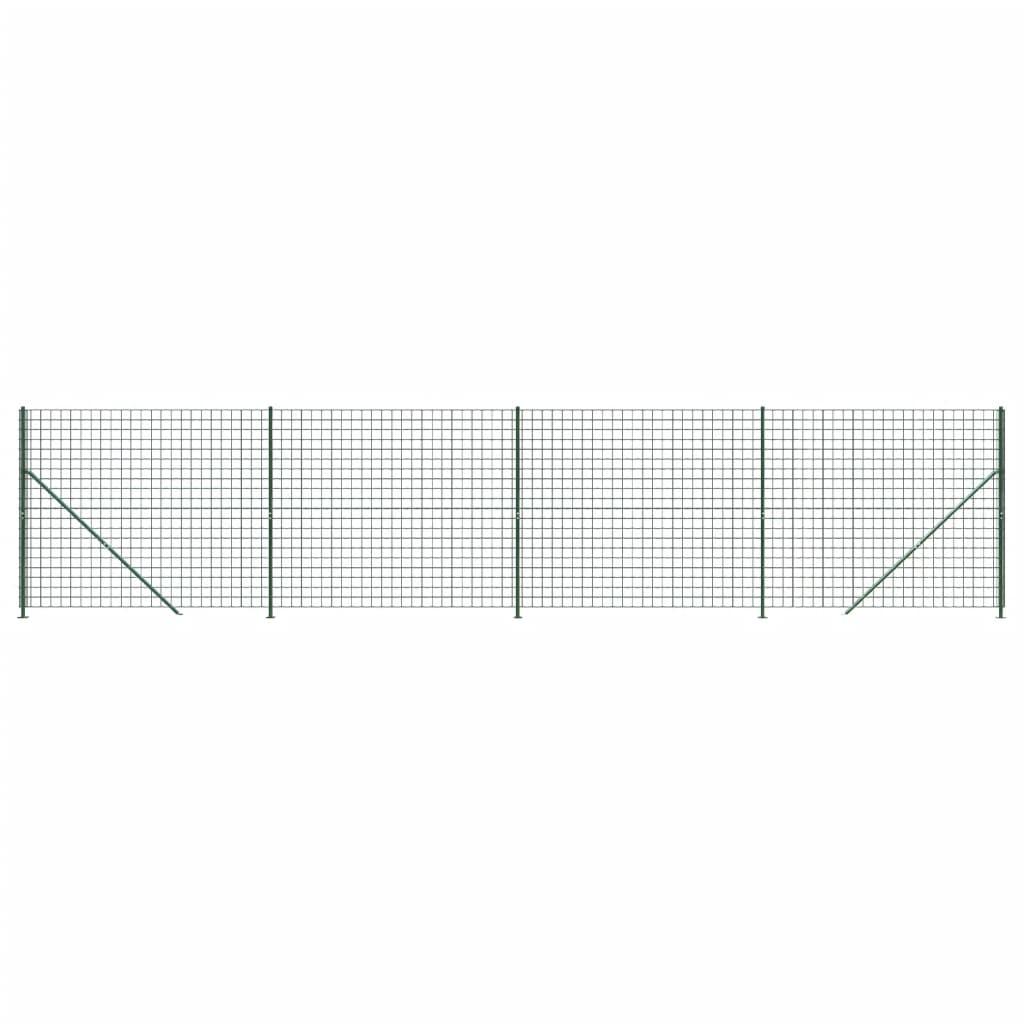 vidaXL Stängsel med stolpsko grön 1,4x10 m