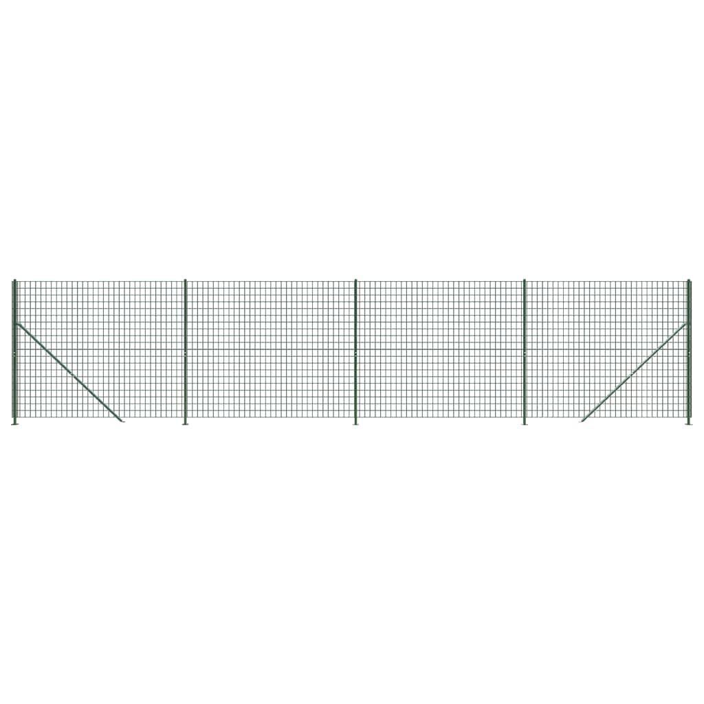 vidaXL Stängsel med stolpsko grön 1,6x10 m