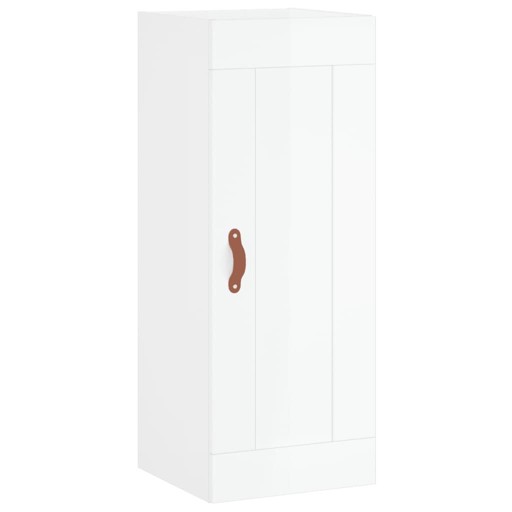 vidaXL Väggskåp vit högglans 34,5x34x90 cm konstruerat trä