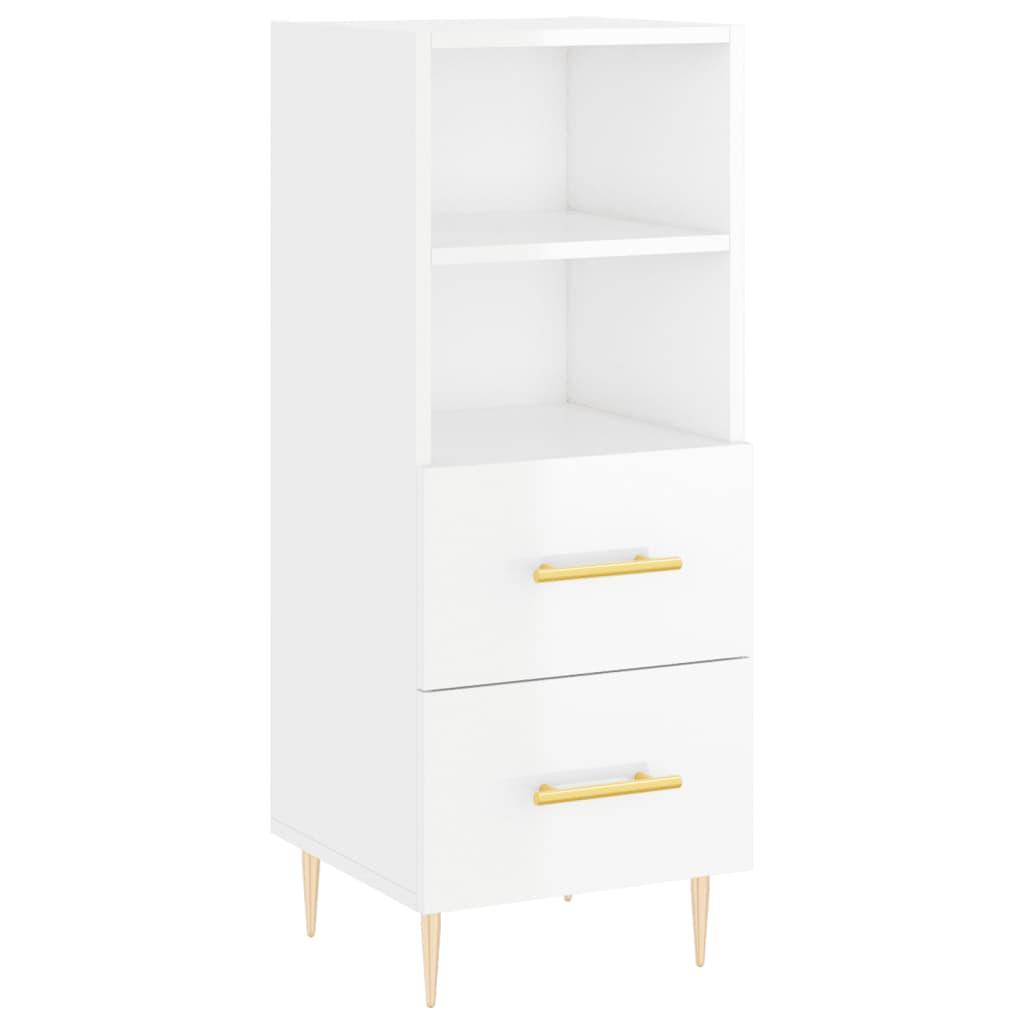 vidaXL Skåp vit högglans 34,5x34x90 cm konstruerat trä