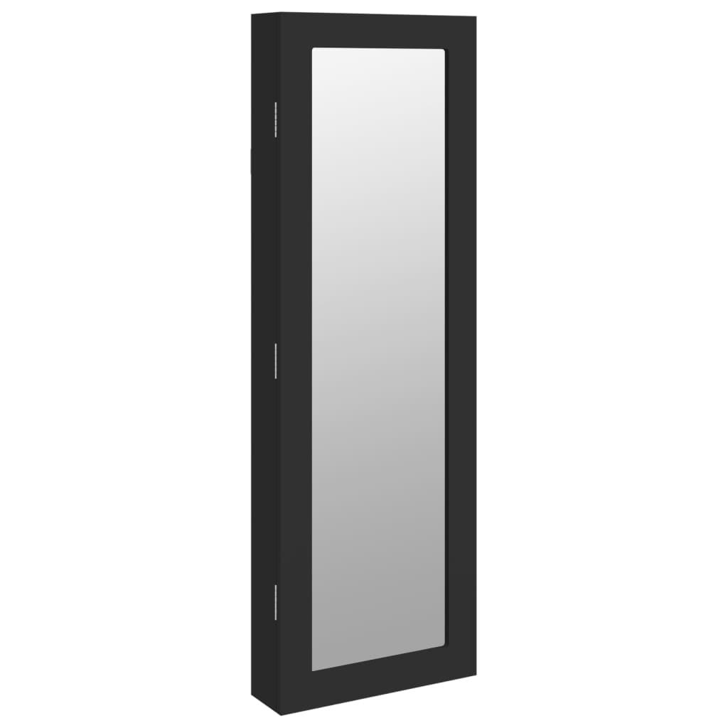 vidaXL Spegelskåp svart väggmonterat 30x8,5x90 cm