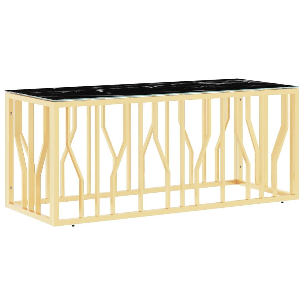 vidaXL Soffbord guld 110x45x45 cm rostfritt stål och glas