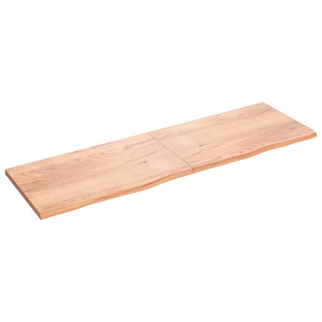 vidaXL Vägghylla ljusbrun 200x60x(2-4) cm behandlad massiv ek