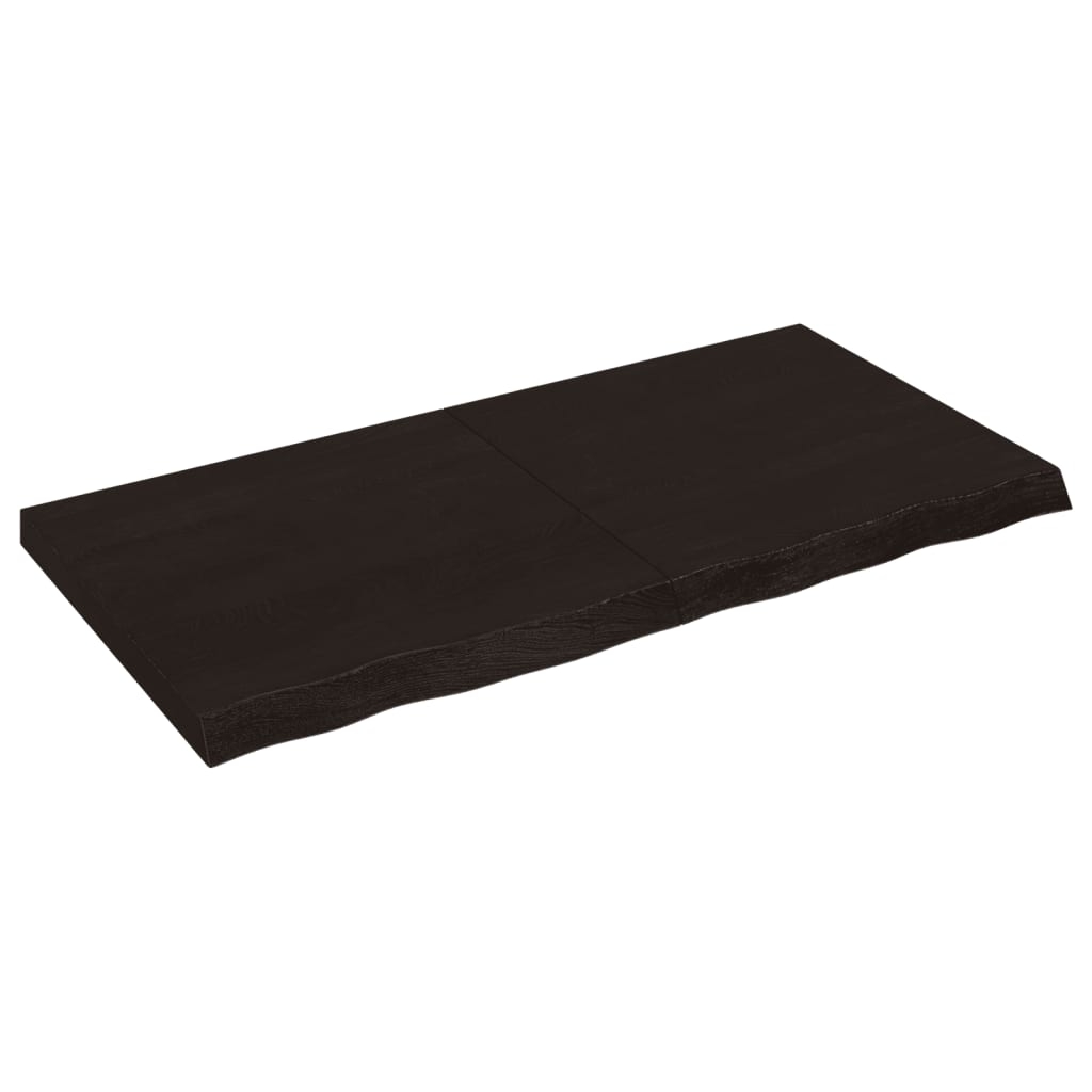 vidaXL Vägghylla mörkbrun 120x60x(2-6) cm behandlad massiv ek