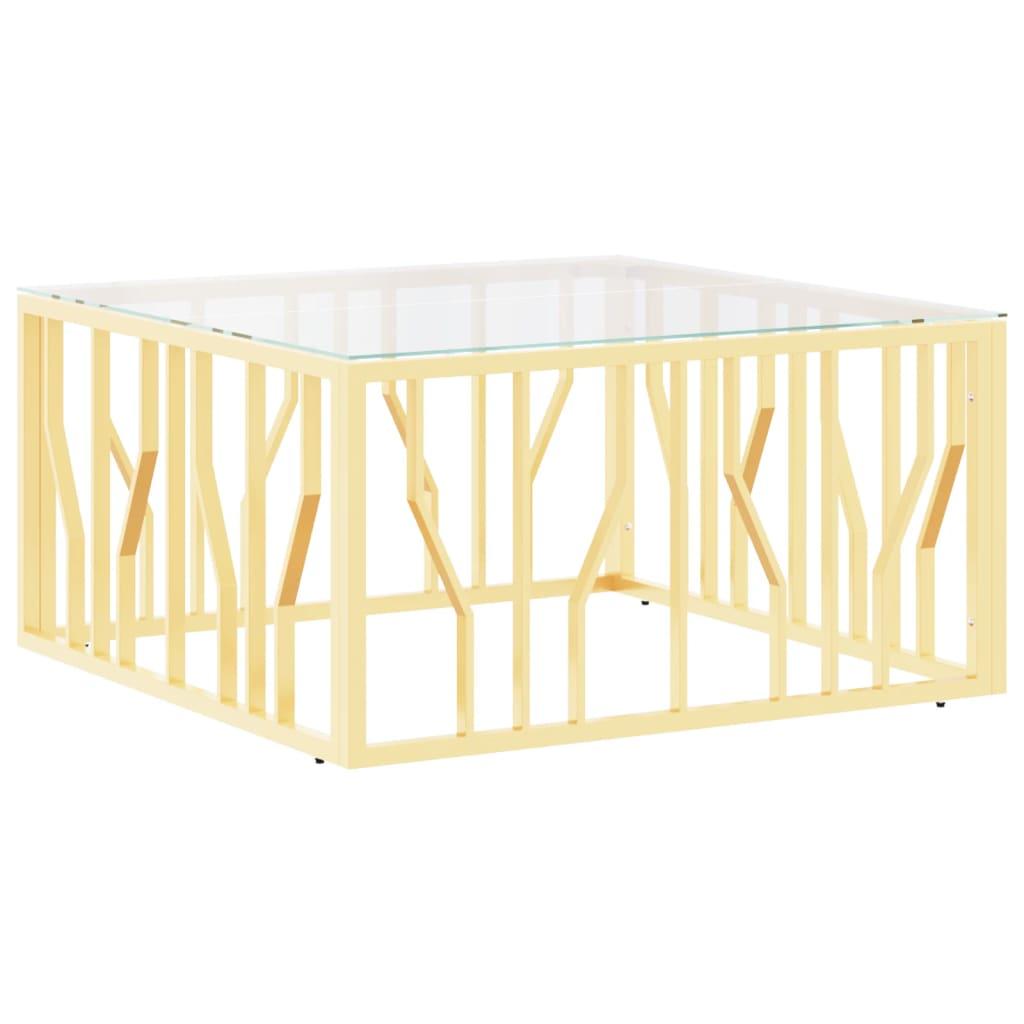 vidaXL Soffbord guld 80x80x40 cm rostfritt stål och glas