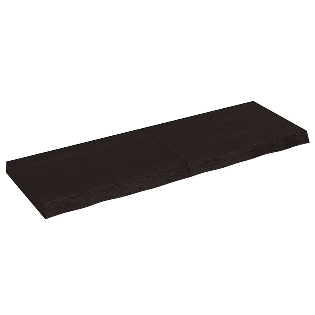 vidaXL Vägghylla mörkbrun 120x40x(2-6) cm behandlad massiv ek