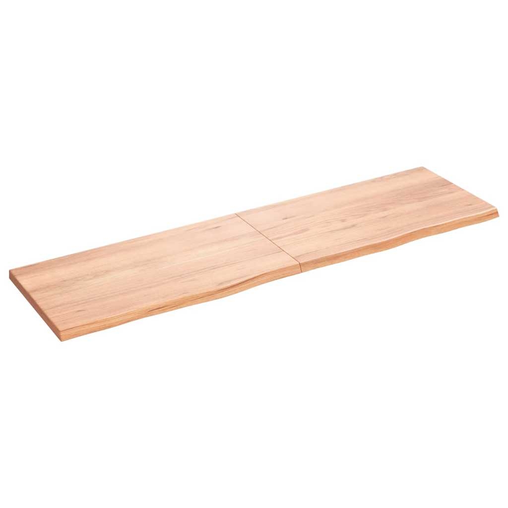 vidaXL Vägghylla ljusbrun 180x50x(2-4) cm behandlad massiv ek