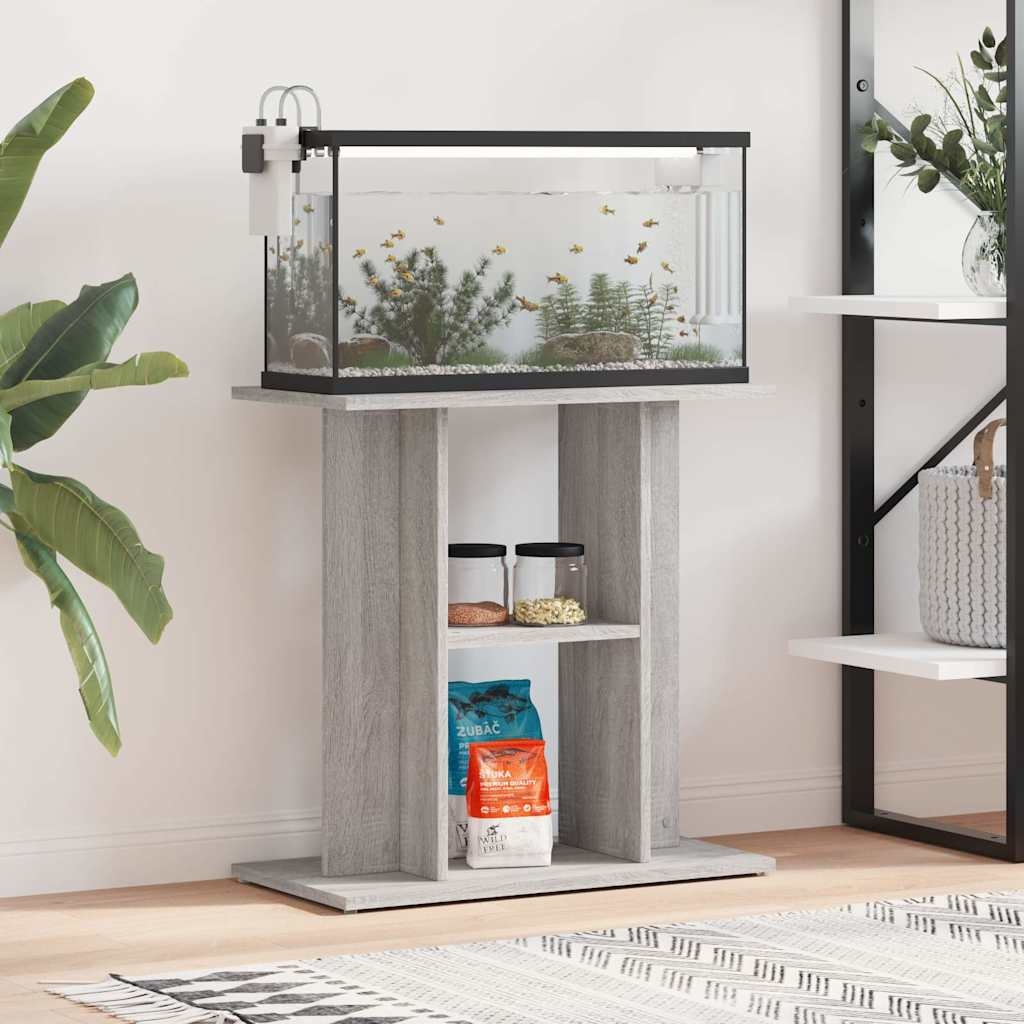 vidaXL Akvariebänk grå sonoma 60x30x60 cm konstruerat trä