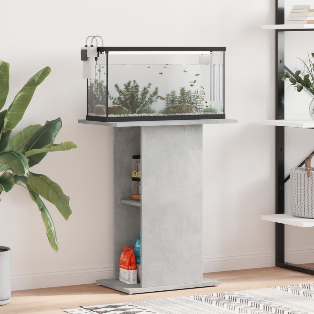 vidaXL Akvariebänk betonggrå 60,5x36x72,5 cm konstruerat trä