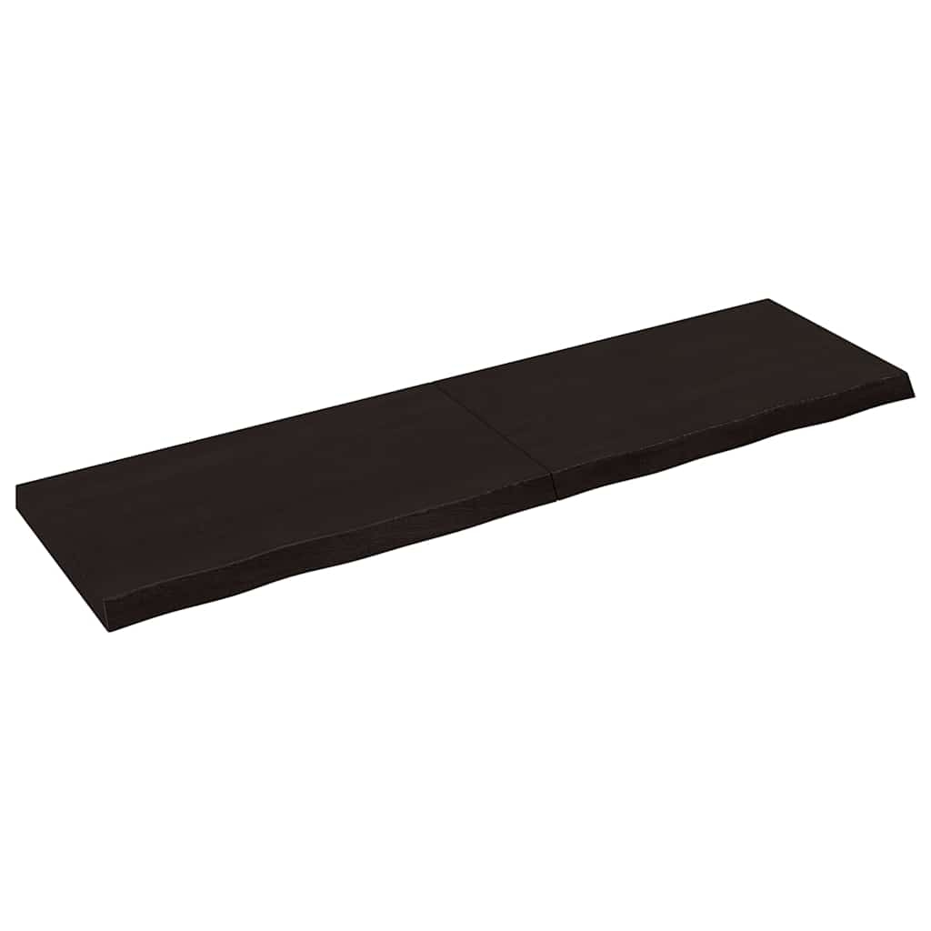 vidaXL Vägghylla mörkbrun 180x50x(2-6) cm behandlad massiv ek