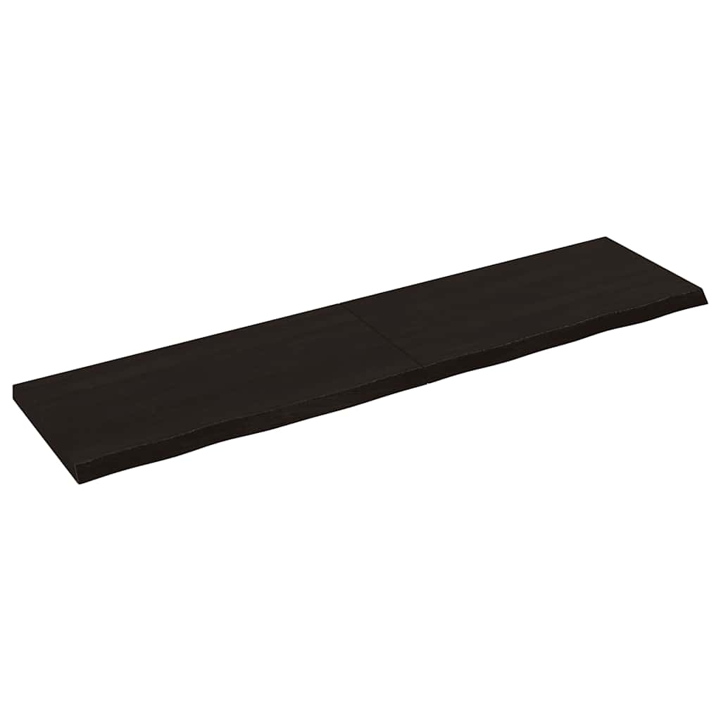 vidaXL Vägghylla mörkbrun 160x40x(2-4) cm behandlad massiv ek