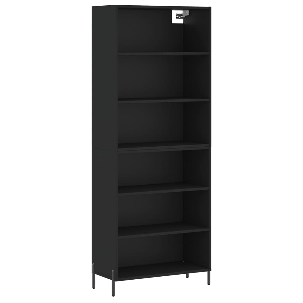 vidaXL Högskåp svart 69,5x32,5x180 cm konstruerat trä