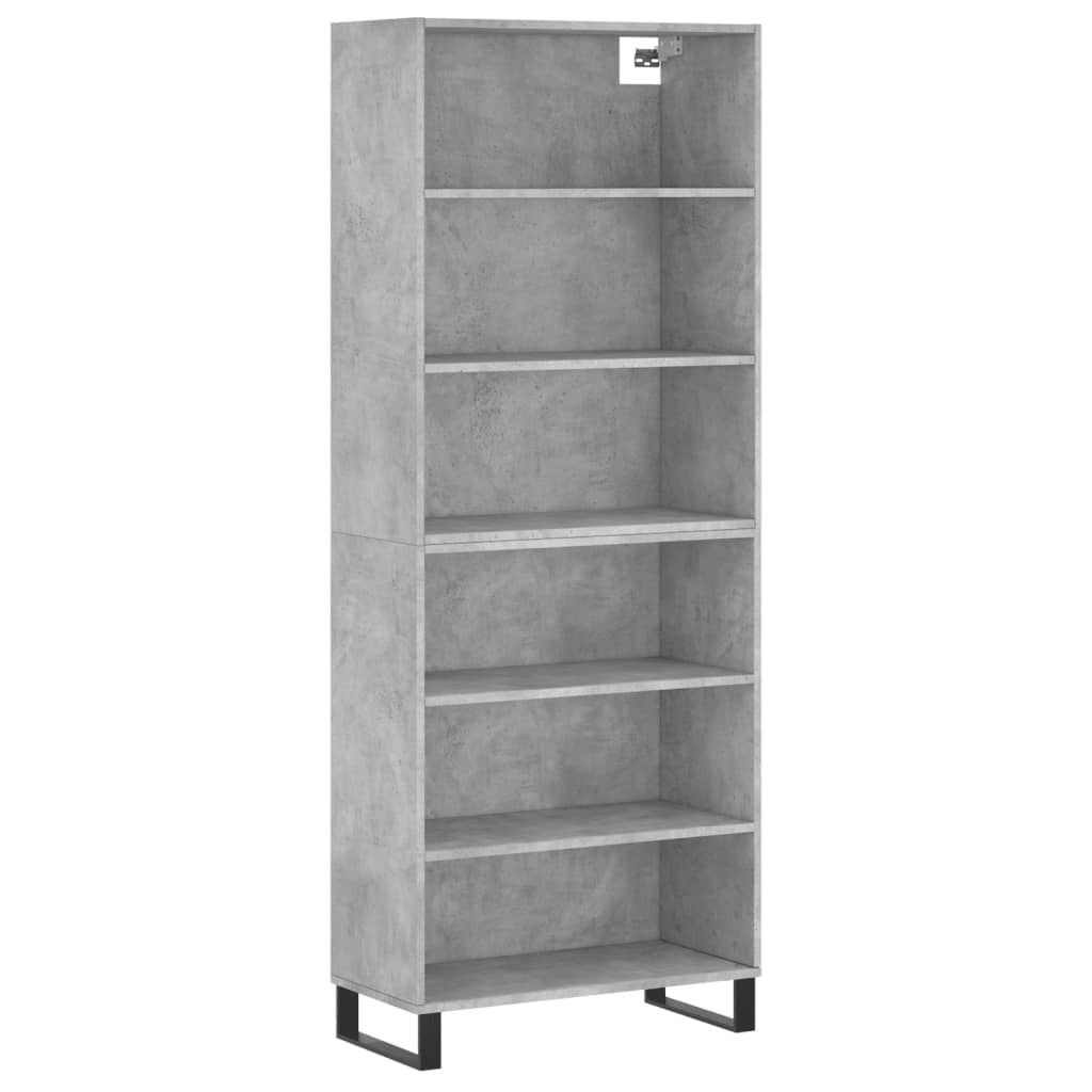 vidaXL Högskåp betonggrå 69,5x32,5x180 cm konstruerat trä