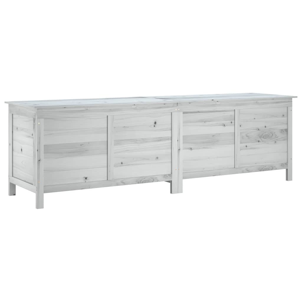 vidaXL Dynbox vit 198,5x50x56,5 cm massivt granträ