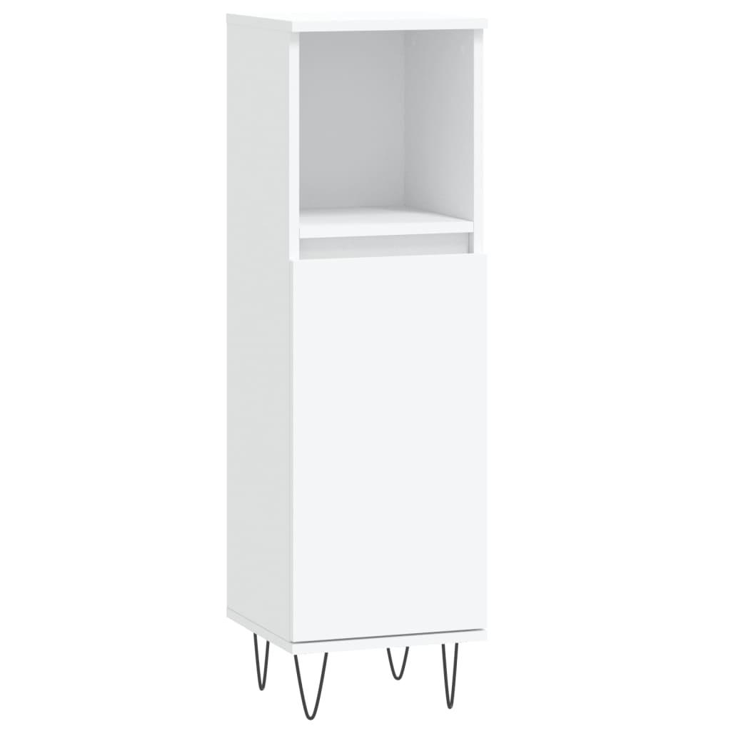 vidaXL Badrumsskåp vit 30x30x100 cm konstruerat trä
